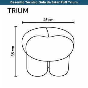 Desenho Tecnico Sala de Estar Puff Trium Amaralo Horizonte